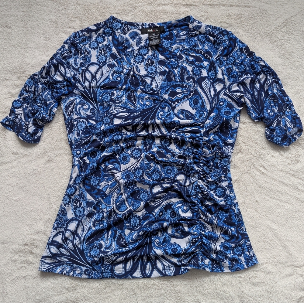 *2 For $20*  Style & Co Faux Wrap Top, sz S